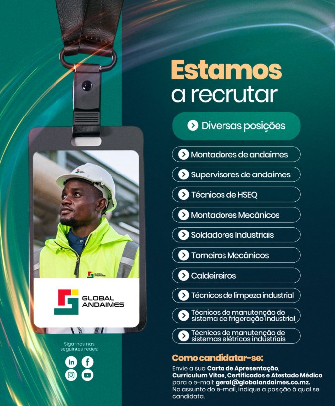 A Global Andaimes, Abre Vagas de emprego em Diversas áreas